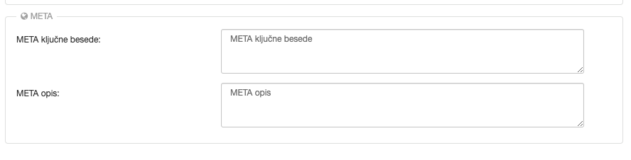 Meta ključne besede v Kabi CMS-ju