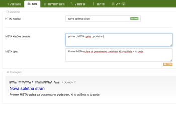 Del SEO rešitve v Kabi CMS sistemu