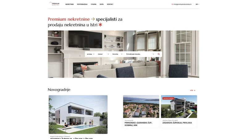 Premium nekretnine spletna stran