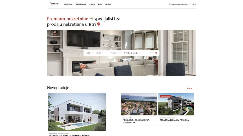 Premium nekretnine spletna stran