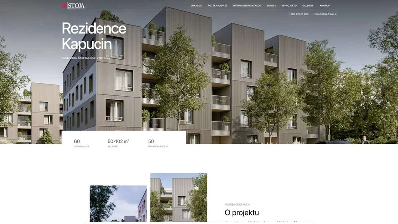 Rezidence Kapucin spletna stran