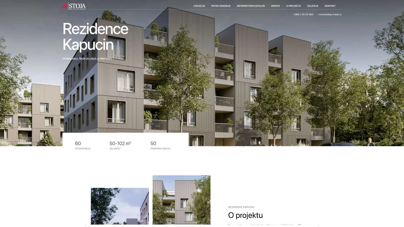 Rezidence Kapucin spletna stran