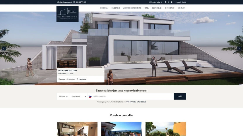 Spletna stran Vila Portorož