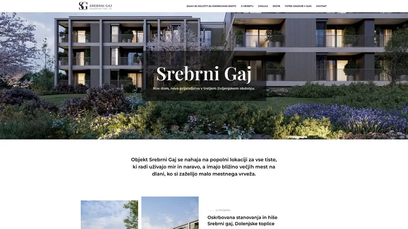 Spletna stran Srebrni Gaj