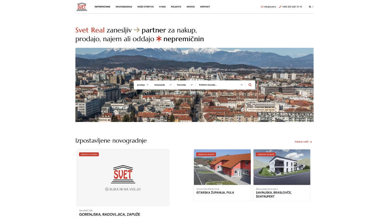 Svet Real spletna stran