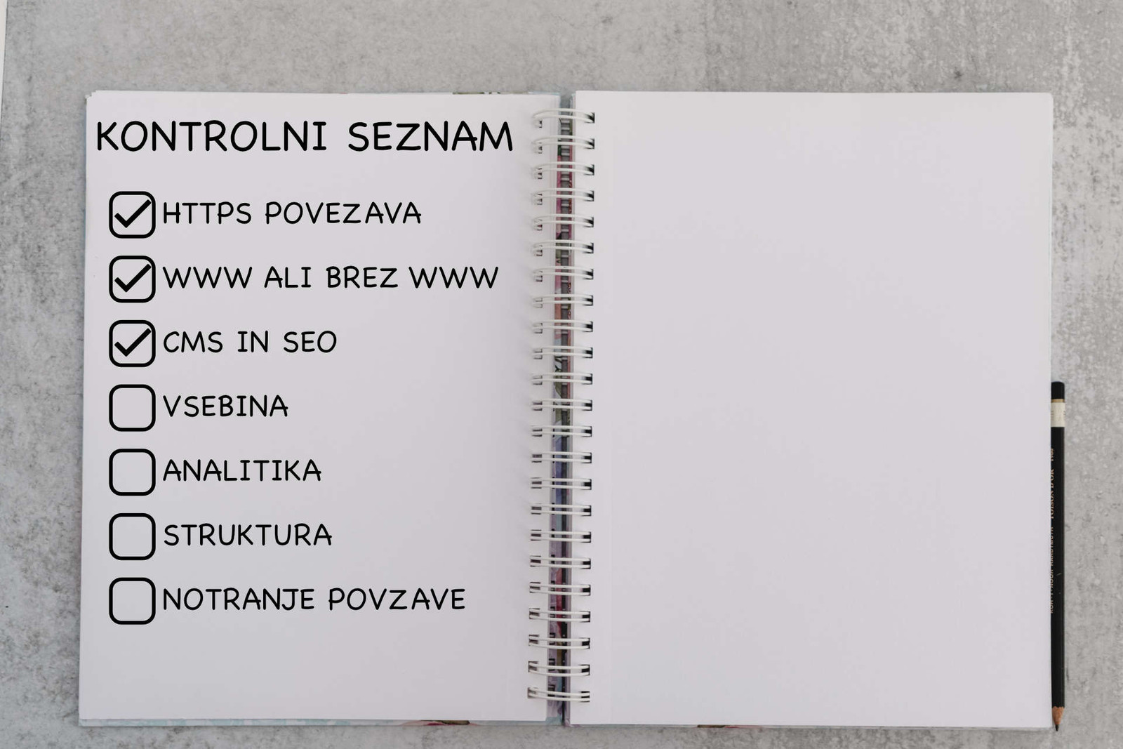 SEO kontrolni seznam ob objavi spletne strani 