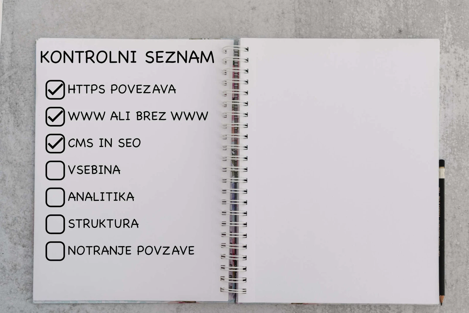 SEO kontrolni seznam ob objavi spletne strani
