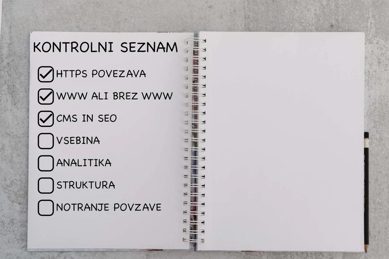 SEO kontrolni seznam ob objavi spletne strani