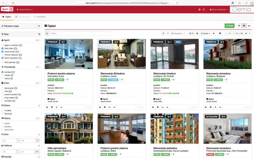 Agent1 CRM rešitev za nepremičninske agencije
