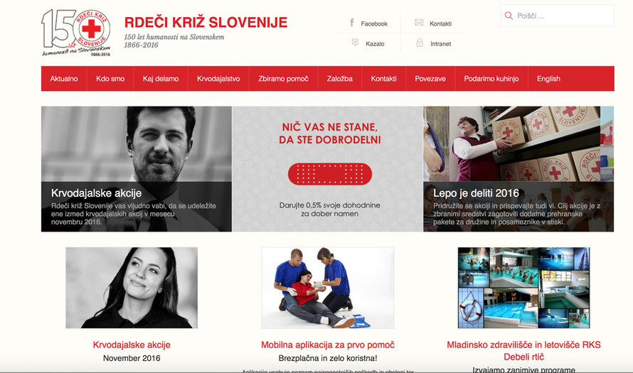 Rdeči križ Slovenije nova spletna stran 2016, Kabi
