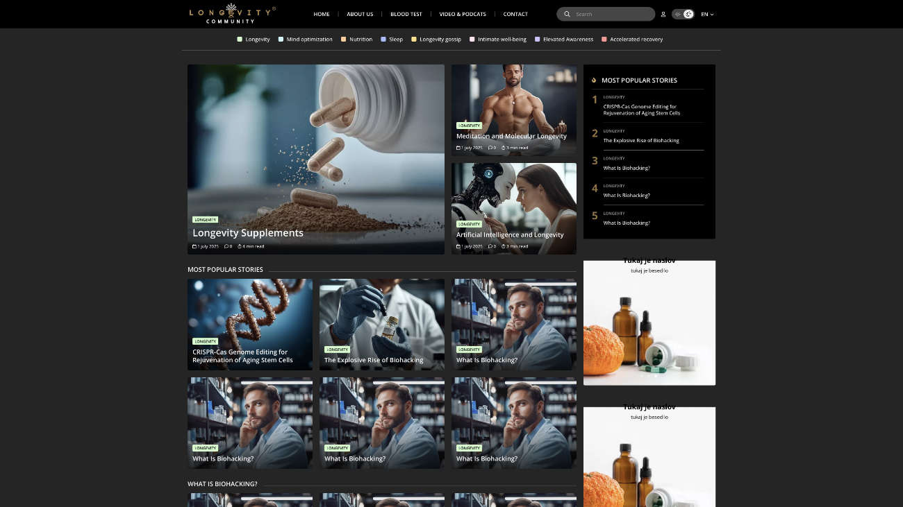 Longevity community portal