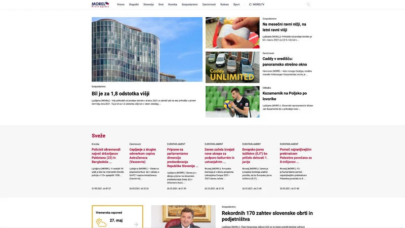 Spletna stran tiskovne agencije Morel