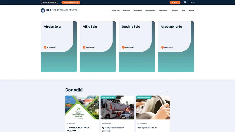 B &amp; B spletna stran 2024