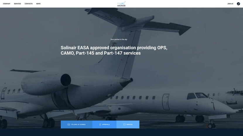 Solinair spletna stran