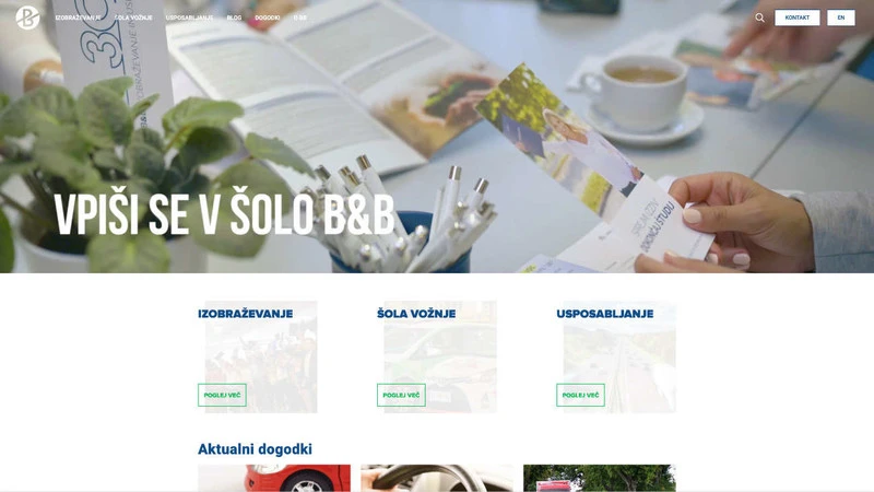 Spletna stran B &amp; B izobraževanje in usposabljanje