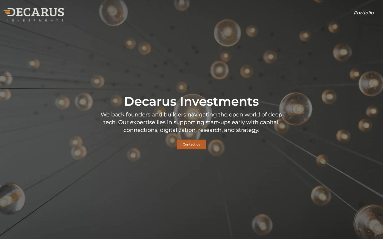 Spletna stran Decarus Investment