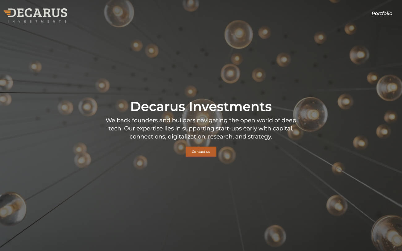 Spletna stran Decarus Investment