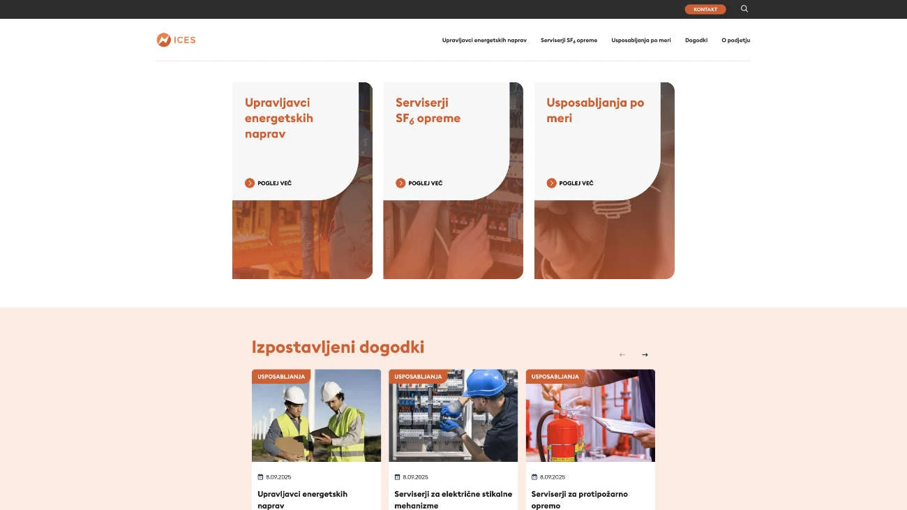 ICES spletna stran