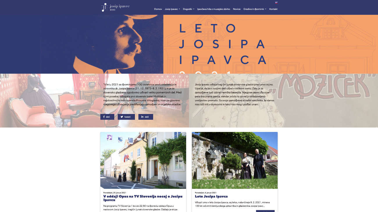 Spletna stran Josipa Ipavca
