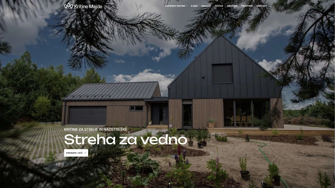 Spletna stran Kritine Majde