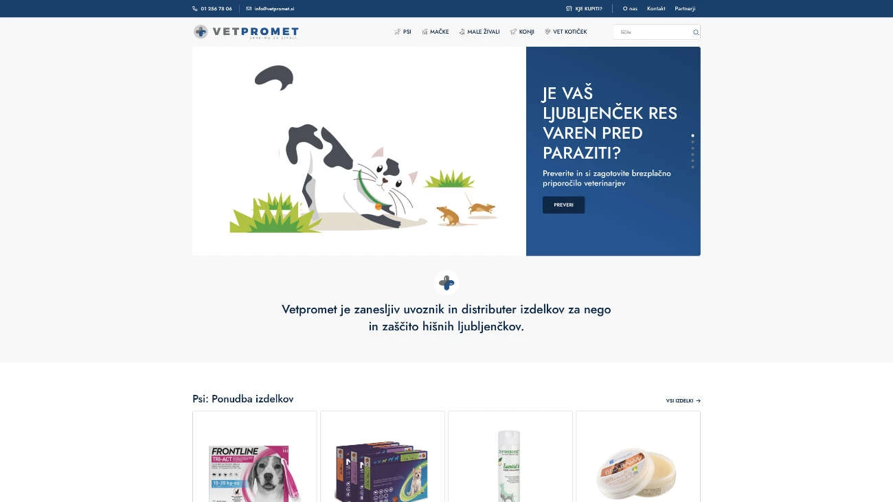 Vetpromet spletna stran