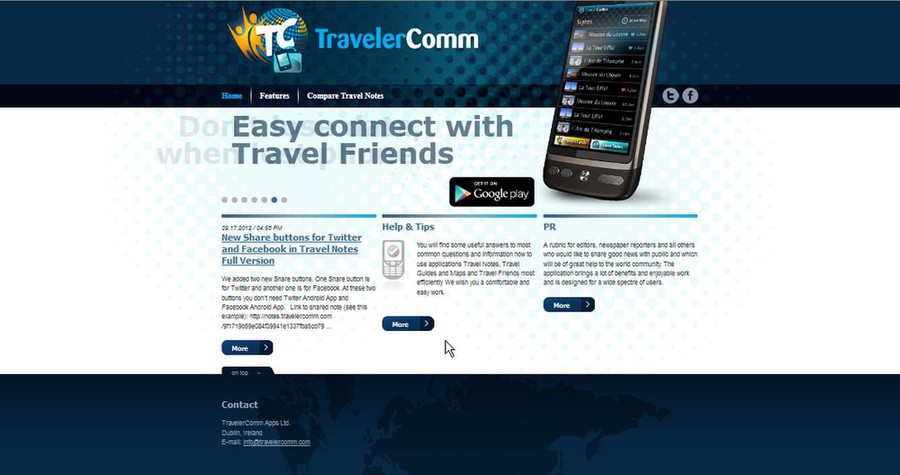TravelerComm android application