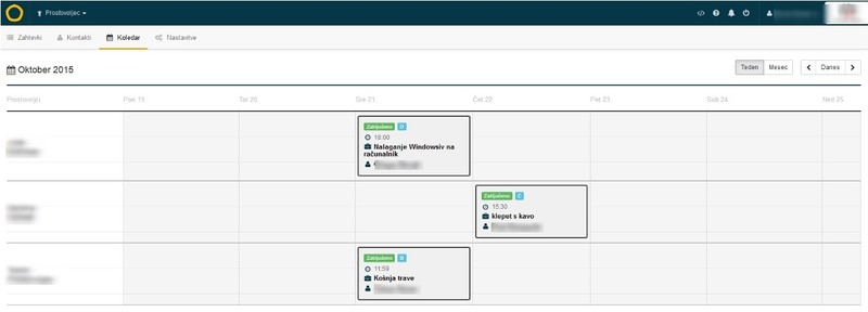 Pregledovanje del na koledarju