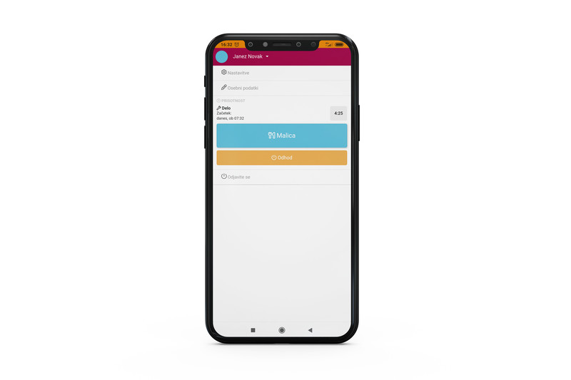 Registracija na telefonu - malica